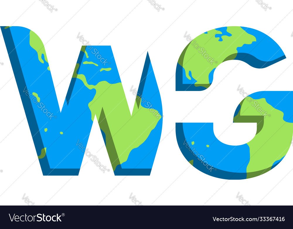 Initial wg logo design with world map style
