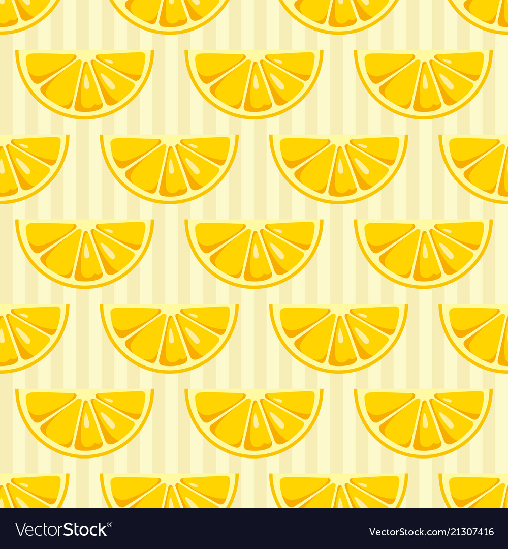 Lemon slices seamless pattern vector image Lemon slices seamless pattern