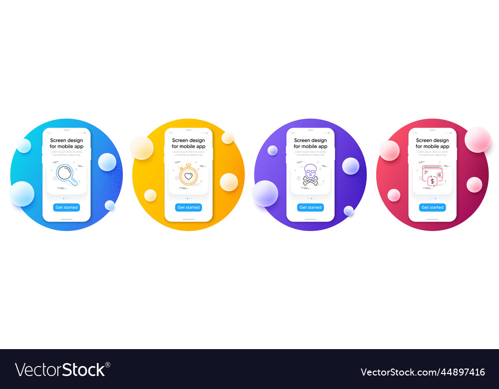 Minimal set of research heartbeat timer vector image Minimal set of research heartbeat timer