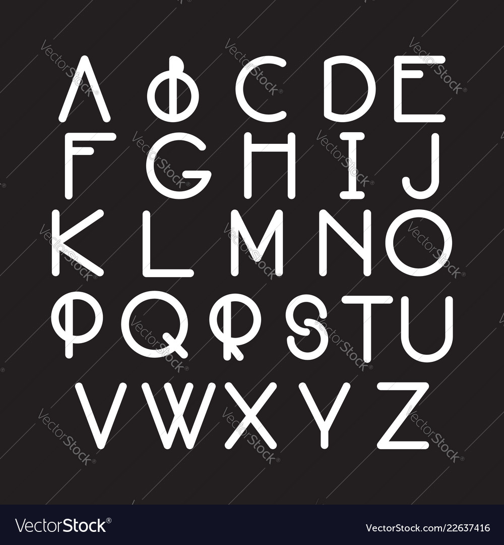 Modern font typeface made in minimalistic style