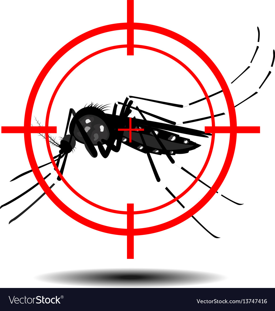 Mosquitoes with mosquito target flat design