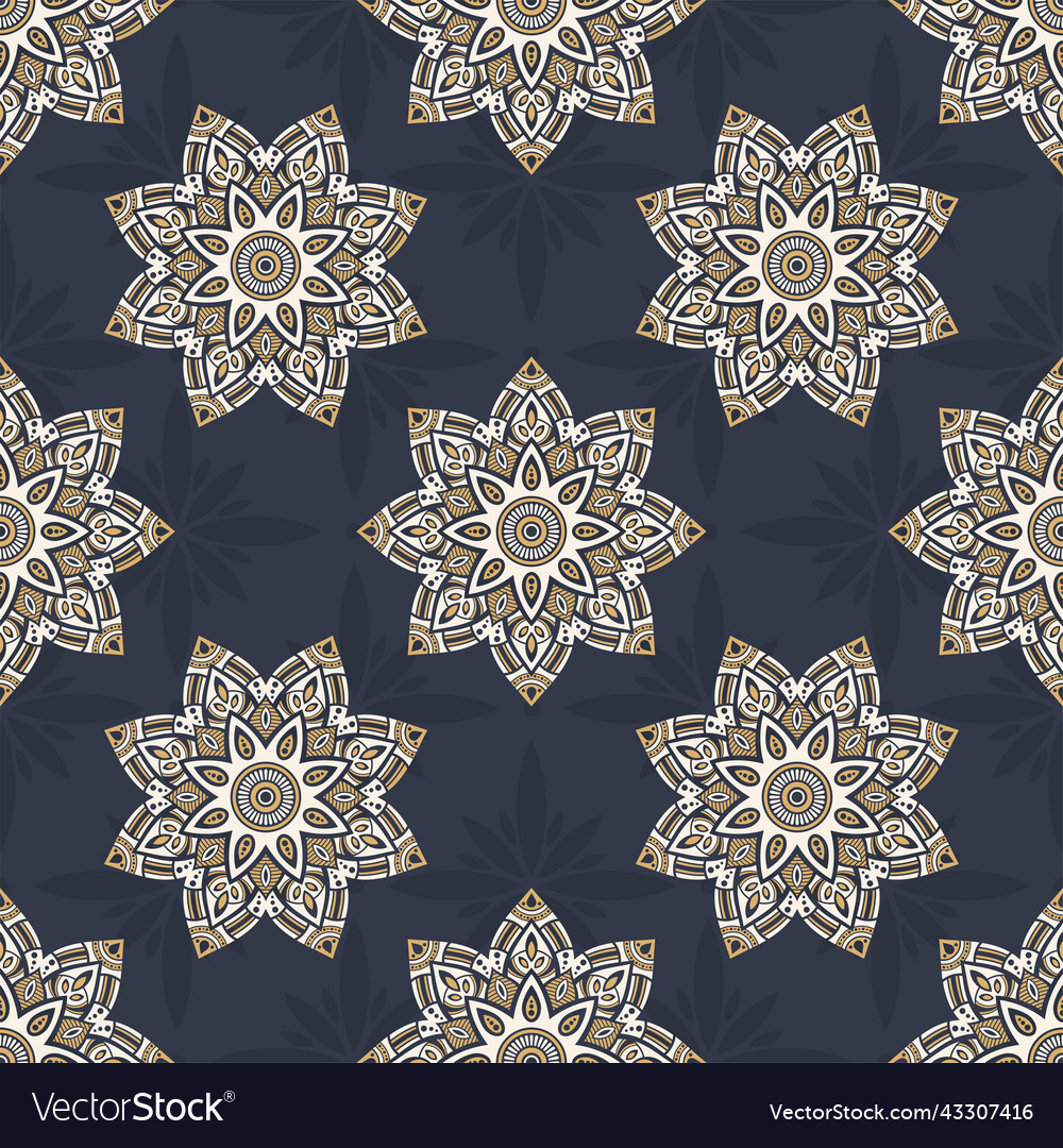 Seamless color pattern with mandala abstract vector image Seamless color pattern with mandala abstract