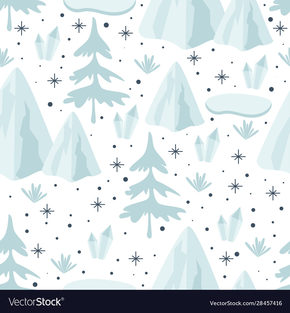 Seamless pattern with north tree vector image Seamless pattern with north tree