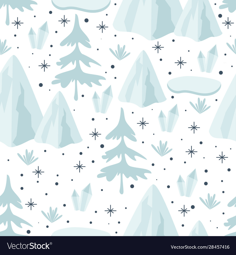 Seamless pattern with north tree