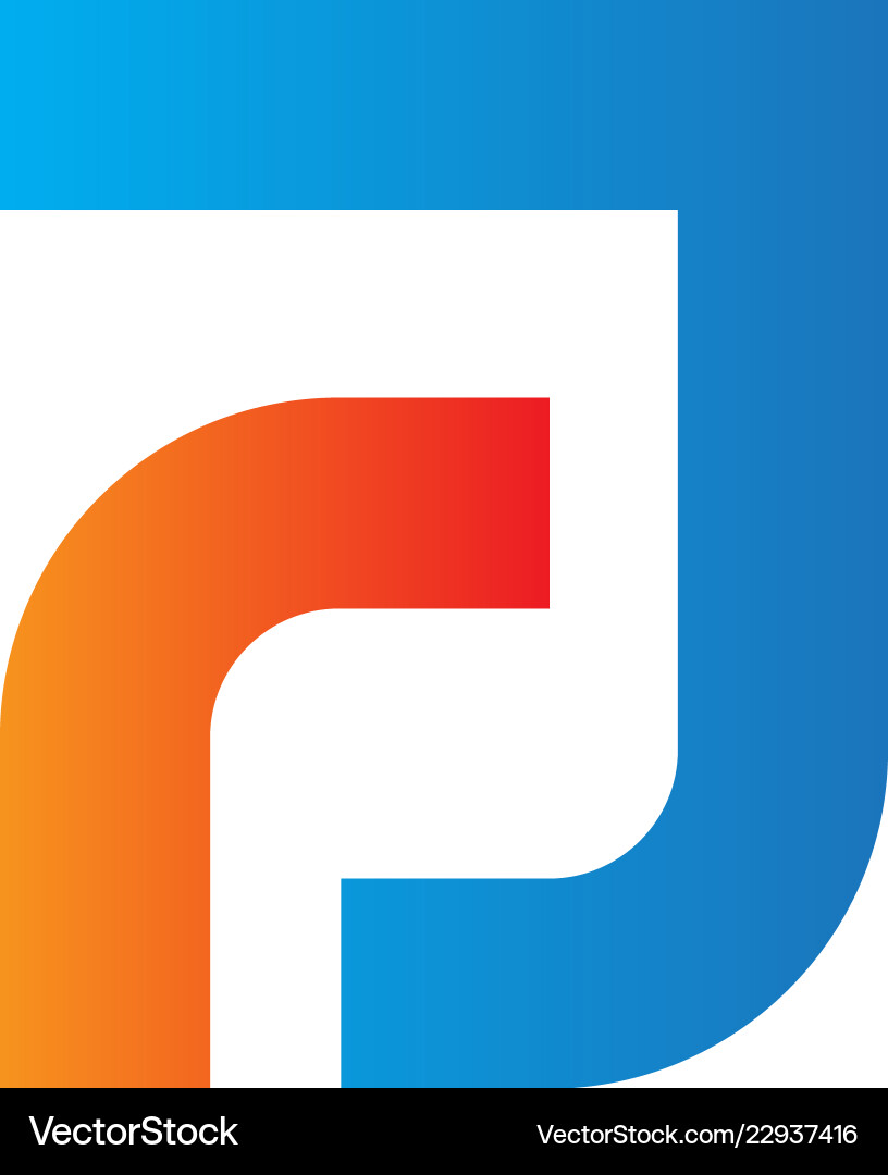 Shape initial colored business logo Royalty Free Vector