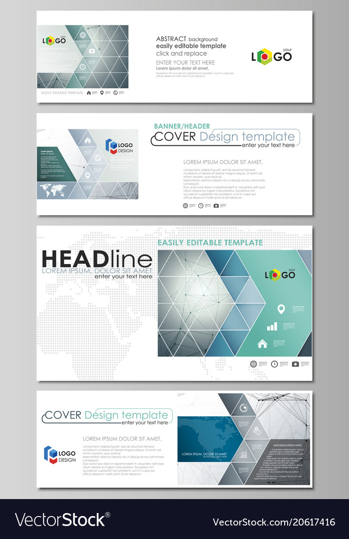 Social Media And Email Headers Set Modern Banners Vector Image