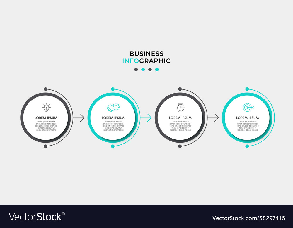 Timeline infographics business with 4 steps