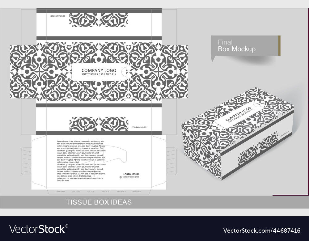 Tissue box template concept series Royalty Free Vector Image