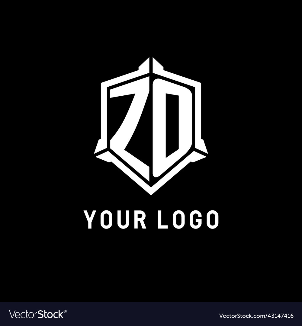Zo logo initial with shield shape design style Vector Image Zo logo initial with shield shape design style