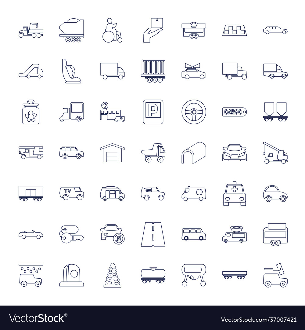 49 car icons Royalty Free Vector Image - VectorStock