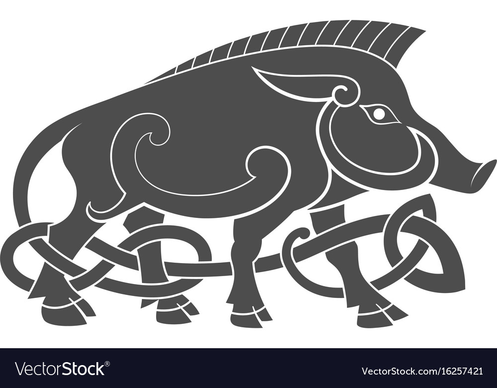 Ancient Celtic Mythological Symbol Of Boar Vector Image