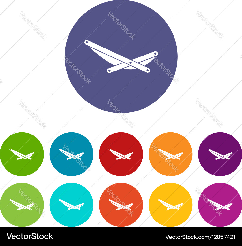 Beach chaise set icons Royalty Free Vector Image