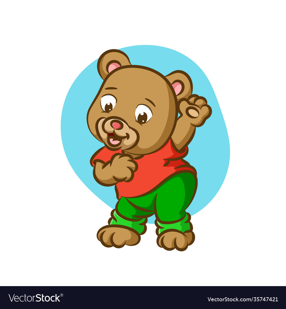 Bear wearing costume and dancing Royalty Free Vector Image