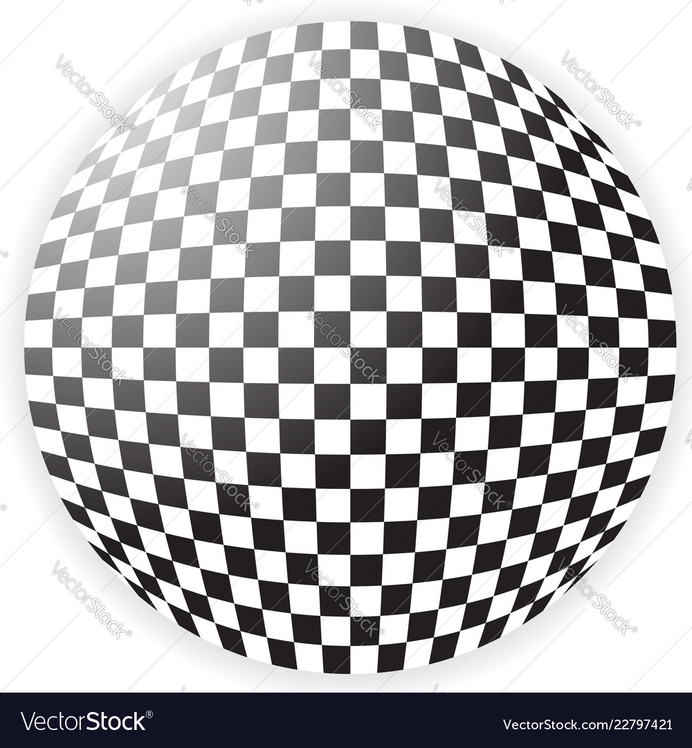 Bulging checkered pattern sphere vector image Bulging checkered pattern sphere