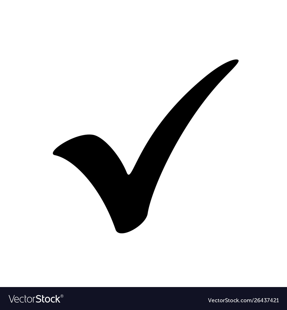 Check mark sign Royalty Free Vector Image - VectorStock