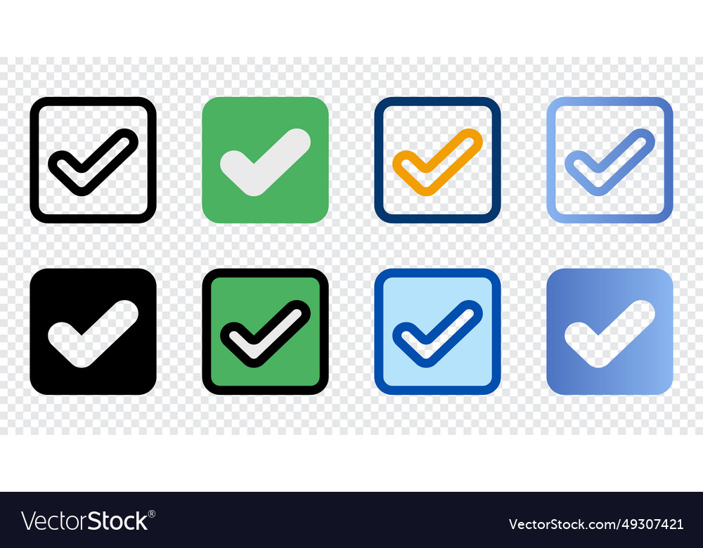 Checkbox icons in different style vector image Checkbox icons in different style