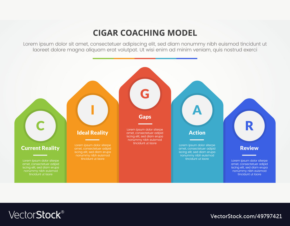 Cigar coaching model infographic concept