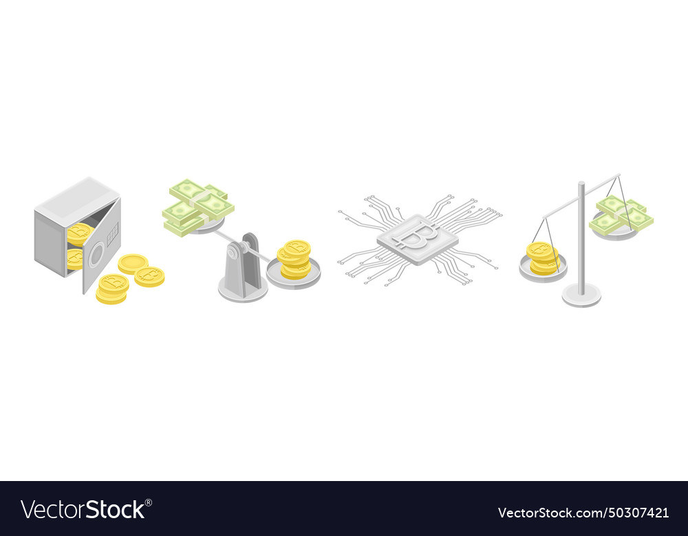 Cryptocurrency mining blockchain with bitcoin Vector Image Cryptocurrency mining blockchain with bitcoin