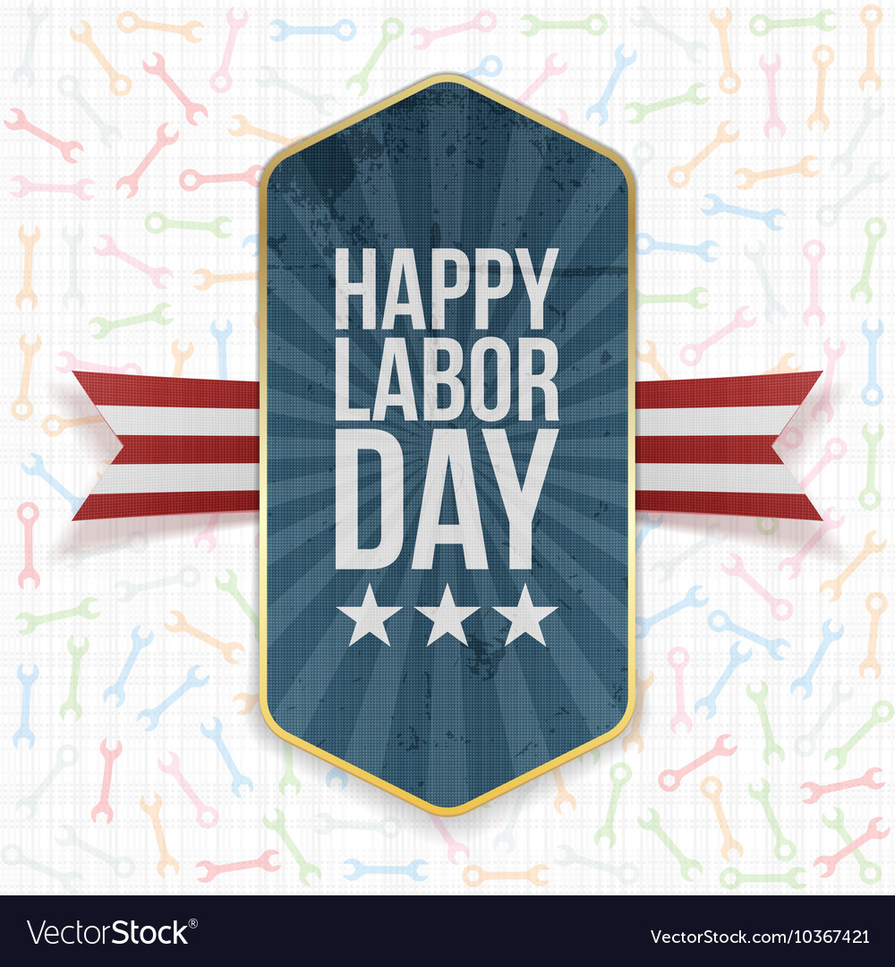 Happy labor day text on label