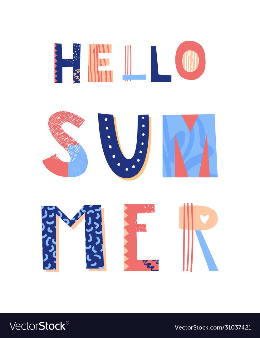 Hallo Sommer Briefing Poster Hand gezeichnet Text vector image Hallo Sommer Briefing Poster Hand gezeichnet Text