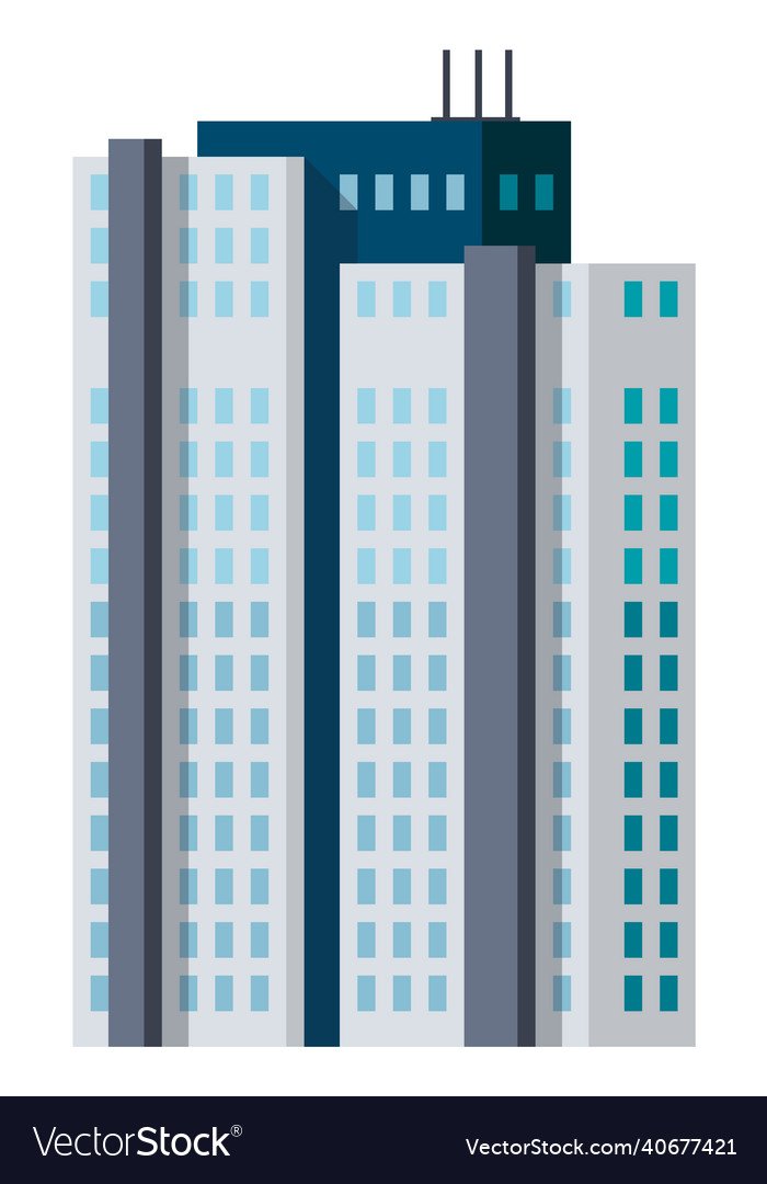 High City Building Residential Real Estate Icon Vector Image