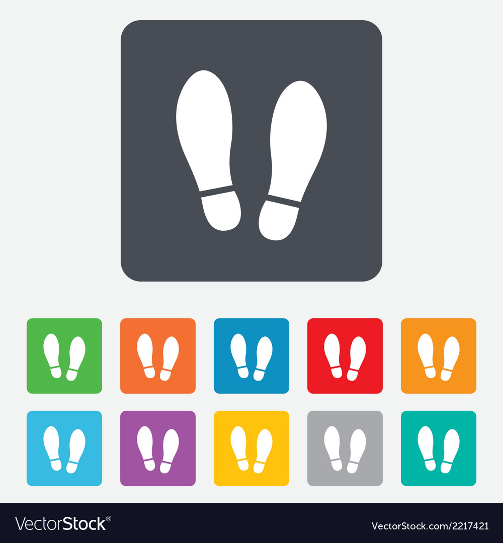 Imprint shoes sign icon shoe print symbol