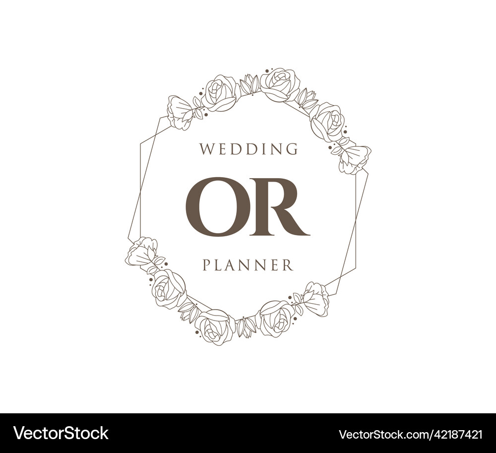 Initials letter wedding monogram logos Royalty Free Vector