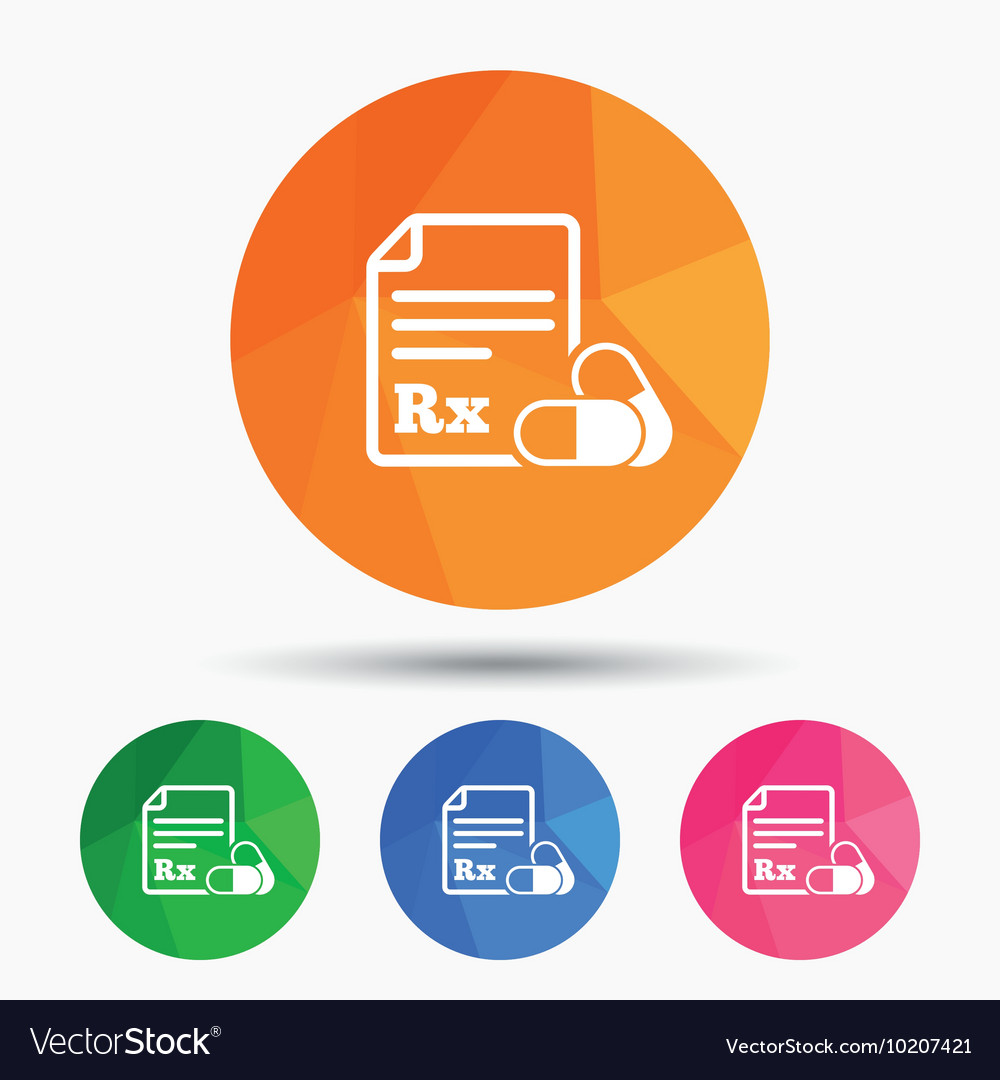 Medical prescription rx sign icon pharmacy