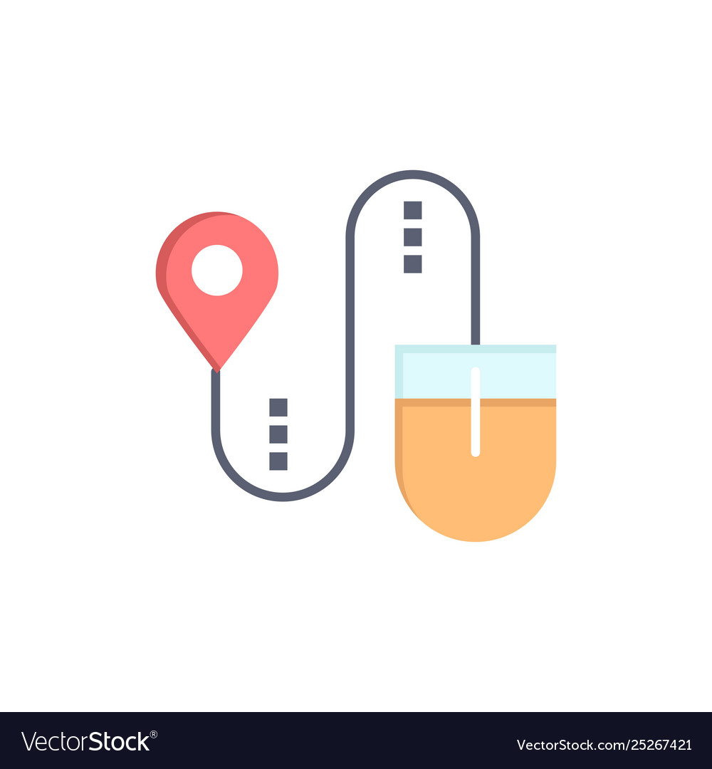 Mouse location search computer flat color icon vector image Mouse location search computer flat color icon
