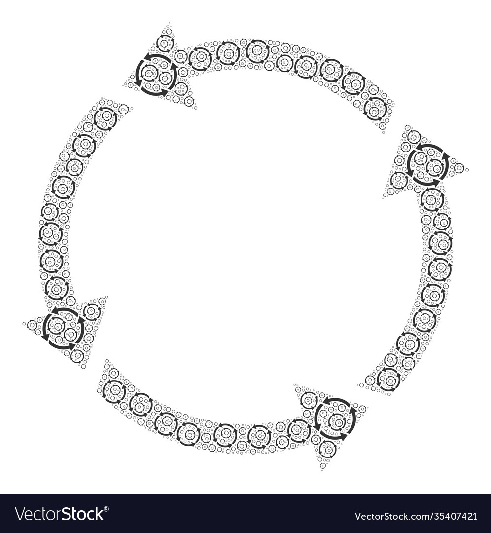 Recycle recursion composition itself items vector image Recycle recursion composition itself items