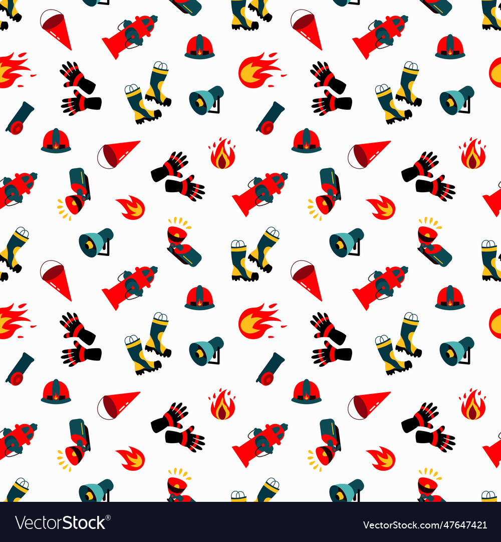 Seamless pattern with fire elements