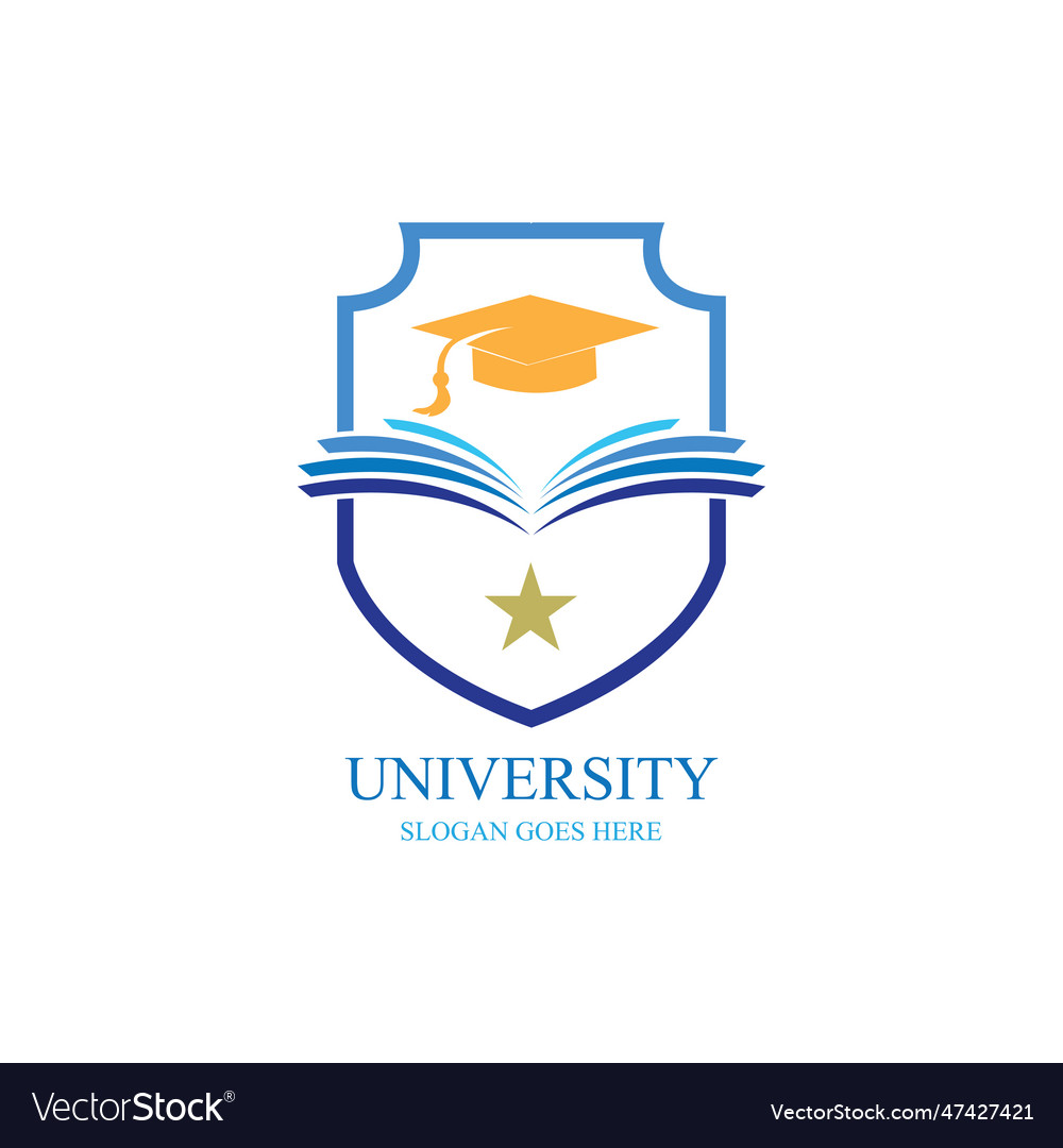 University and academy icons emblems or shields Vector Image