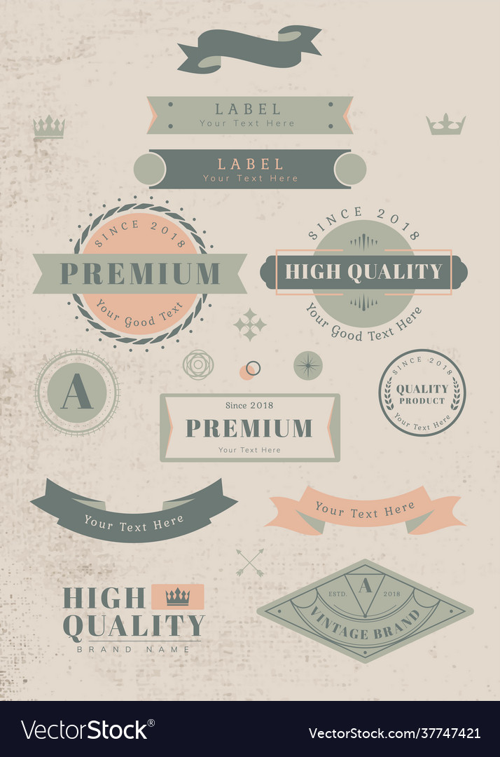 Vintage labels and banners
