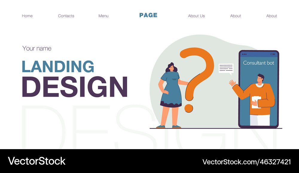 Virtual assistant man on mobile screen flat Vector Image