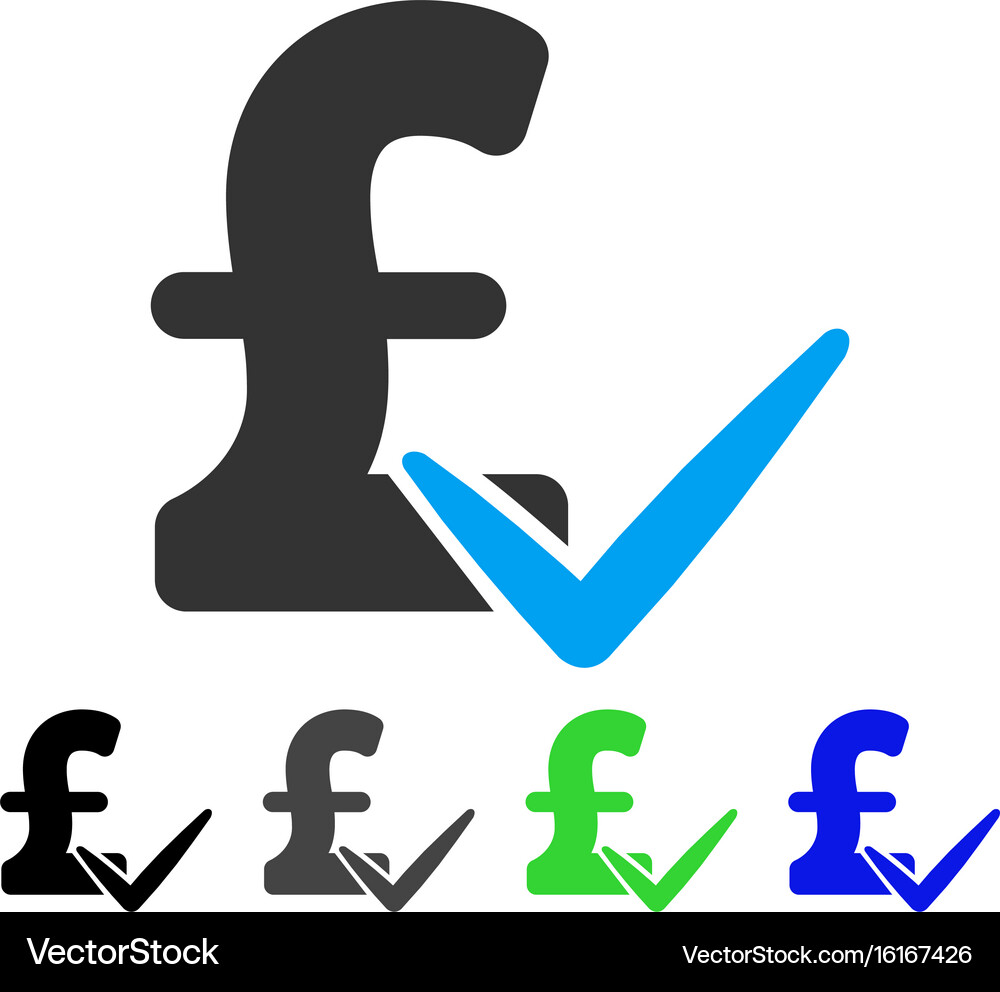 Accept pound flat icon Royalty Free Vector Image