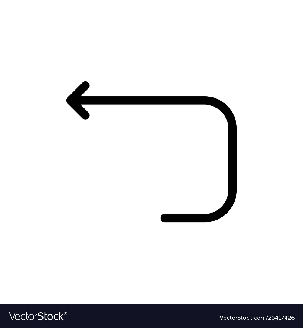 Arrow loop back flat color icon vector image Arrow loop back flat color icon