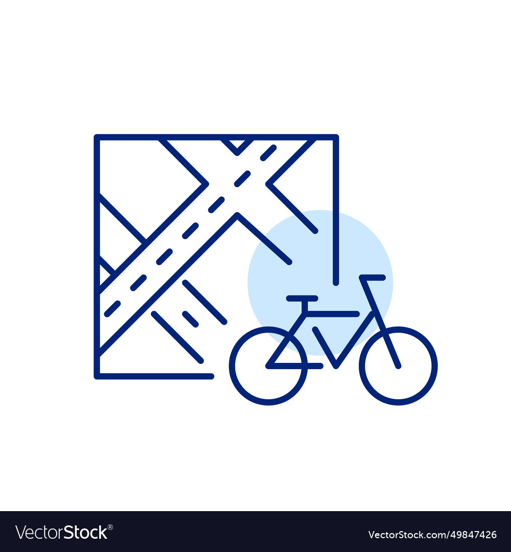 Bicycle renting app map showing location pixel