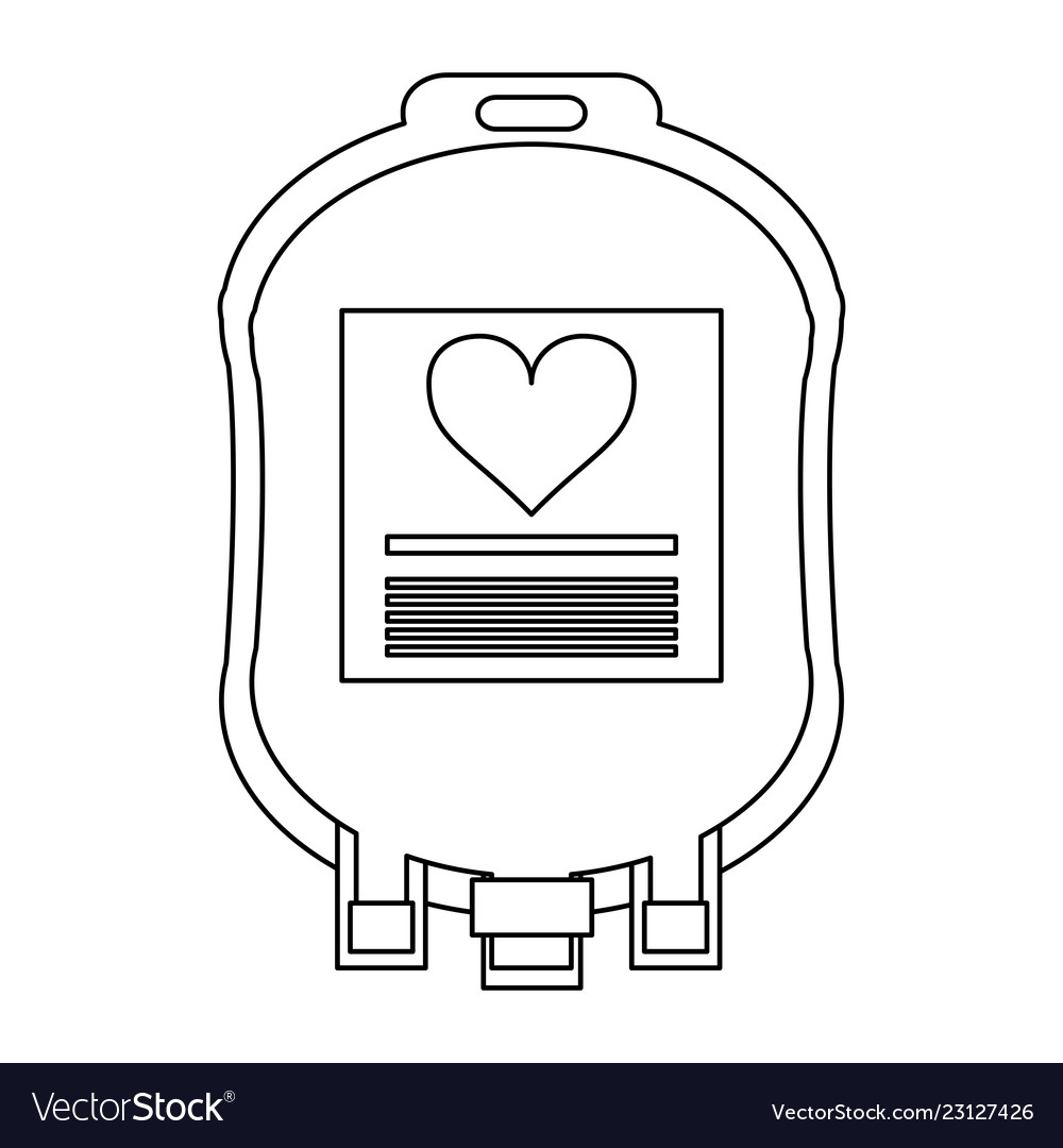 Blood bag symbol black and white