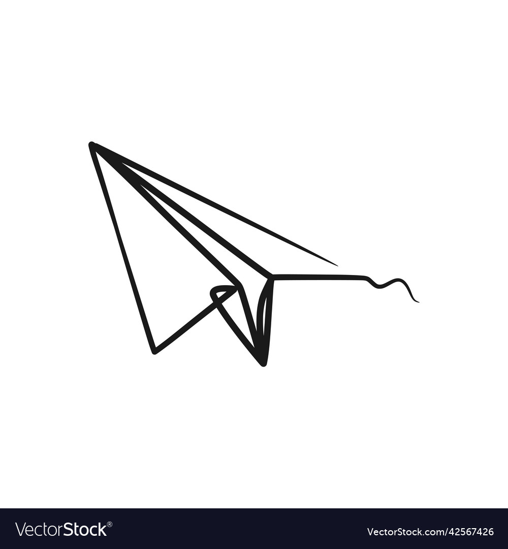 Continuous one line art drawing of paper plane Vector Image