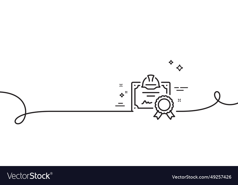 Engineering certificate line icon technical