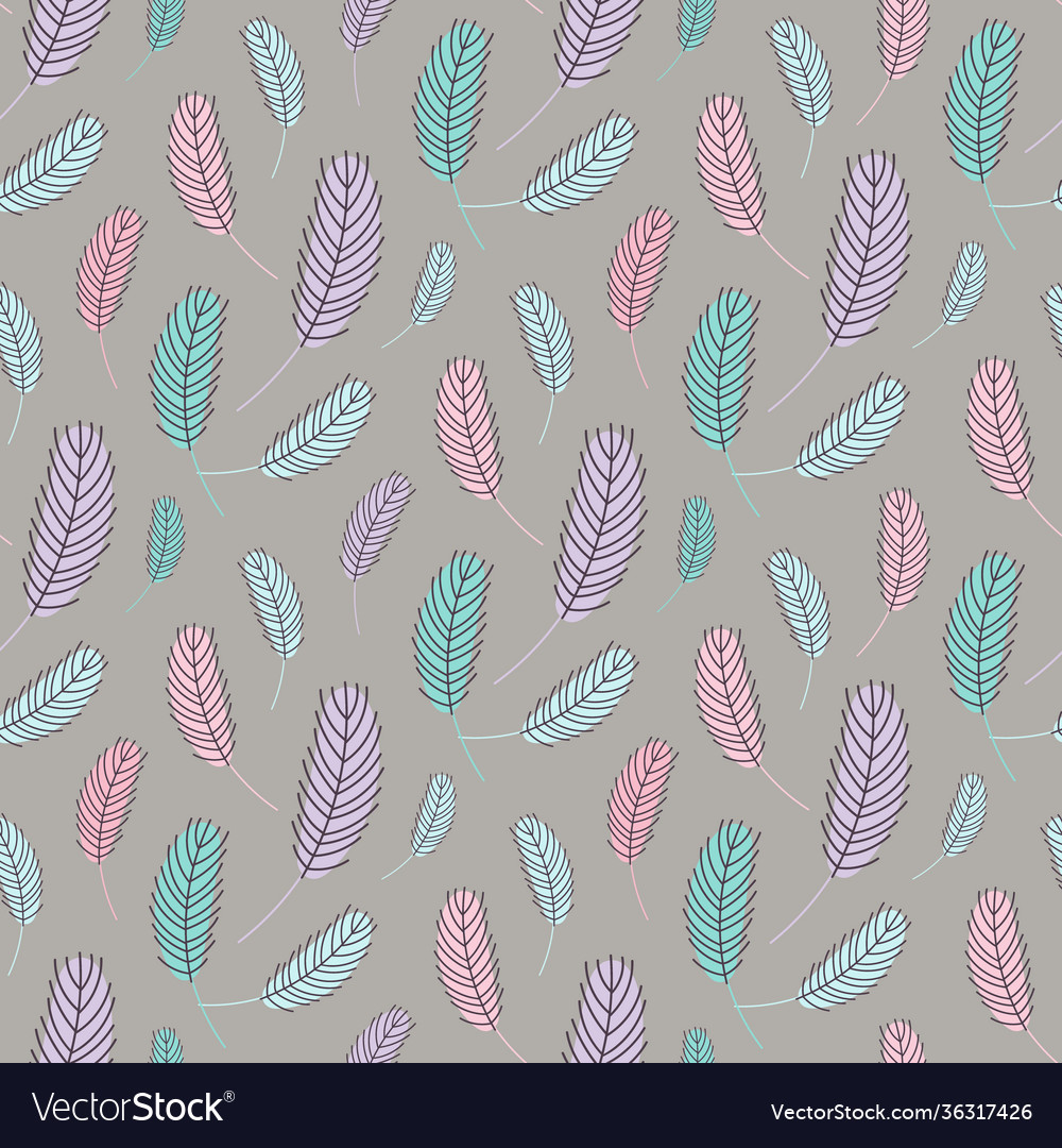Feathers pattern with chicken feather vector image Feathers pattern with chicken feather