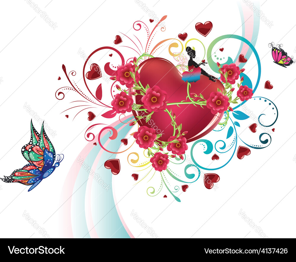 Hearts and roses3 Royalty Free Vector Image - VectorStock