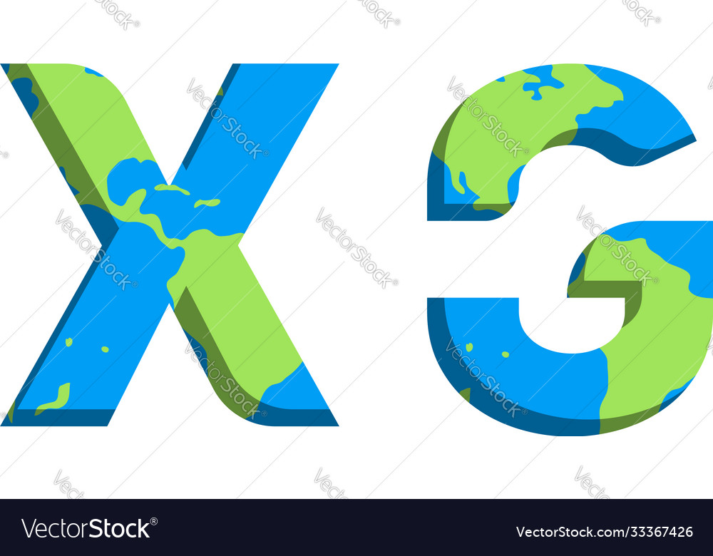 Initial xg logo design with world map style