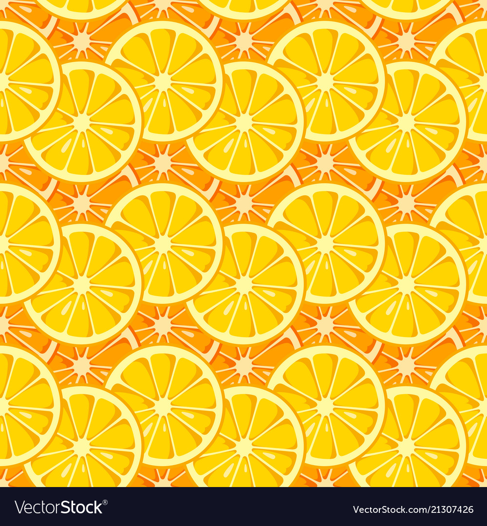 Lemon and orange slices seamless pattern vector image Lemon and orange slices seamless pattern