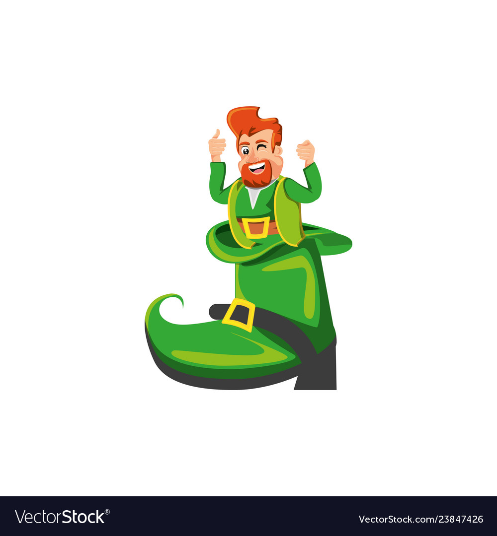 Leprechaun in boot isolated icon