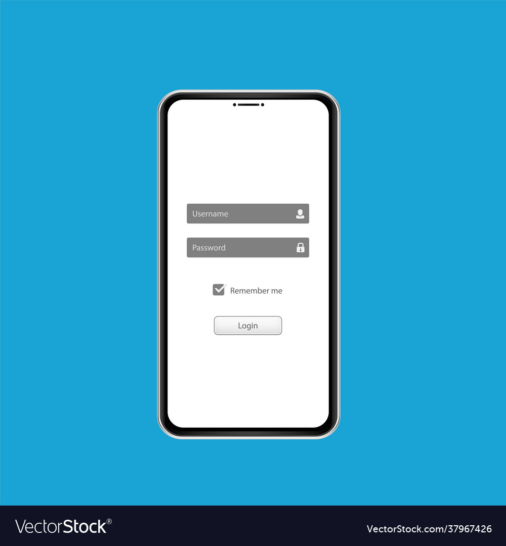 Log in screen mobile application interface