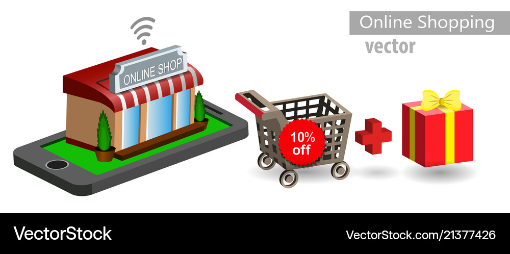 Mobile shopping e-commerce Royalty Free Vector Image