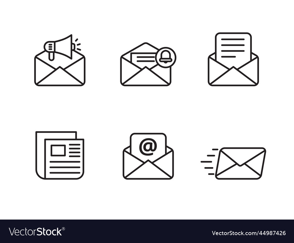 Newsletter Icon Set - Liner Style