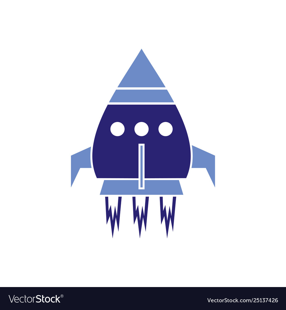 Rocket icon on background for graphic and web vector image Rocket icon on background for graphic and web