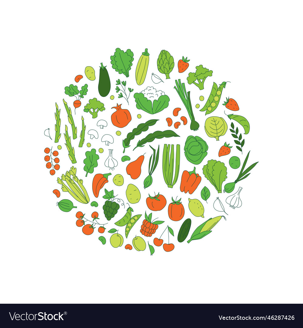 Round background pattern of organic farm fresh